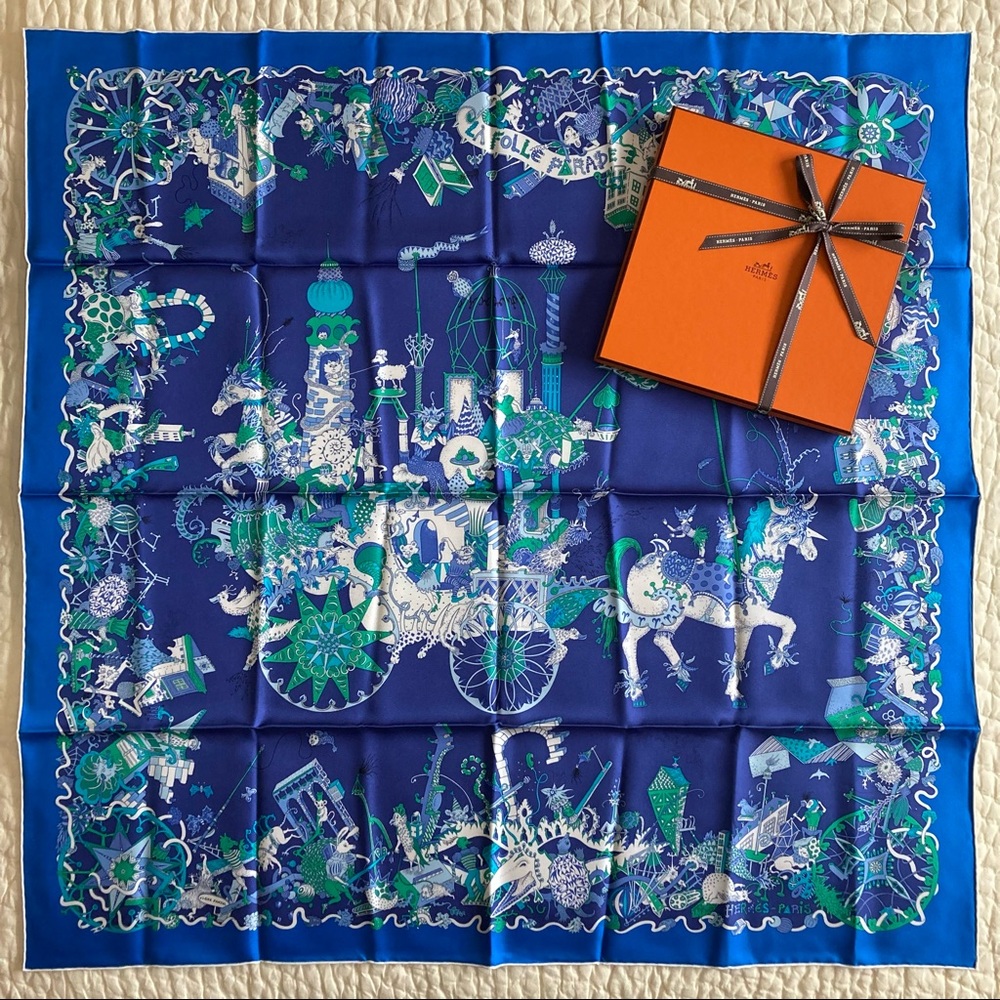 NWT Hermes La Folle Parade Silk Scarf - Picture 1 of 14